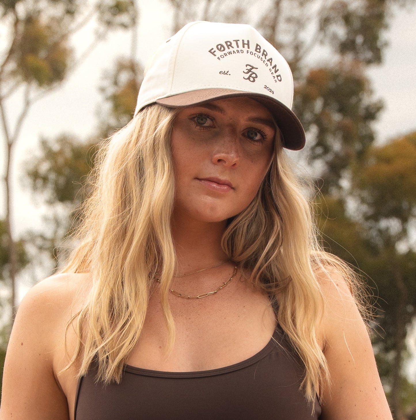 The Forefront Cap| Brown & Natural High-Profile Hat