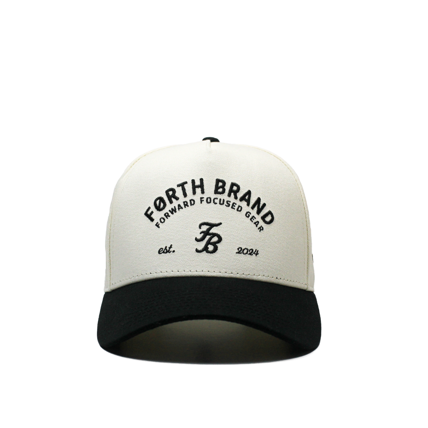 The Forefront Cap | Black & Natural High-Profile Hat